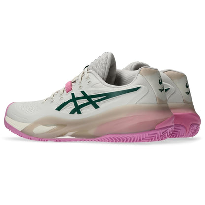 ASICS Women's Gel-Resolution X Padel Tennis Shoes, Soft Oat/Jewel Green