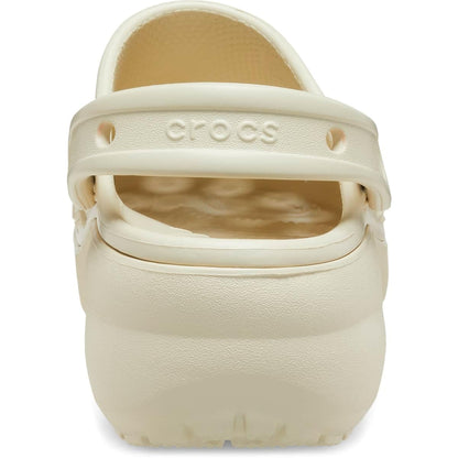 Crocs Women's Classic Platform Clogs, Platform Shoes, Bone