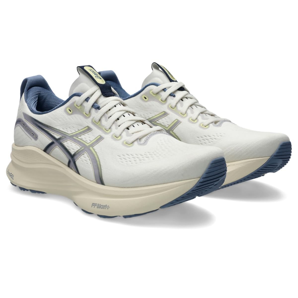 ASICS Men's Gel-Kayano 32 Running Shoes, Cream/Denim Blue