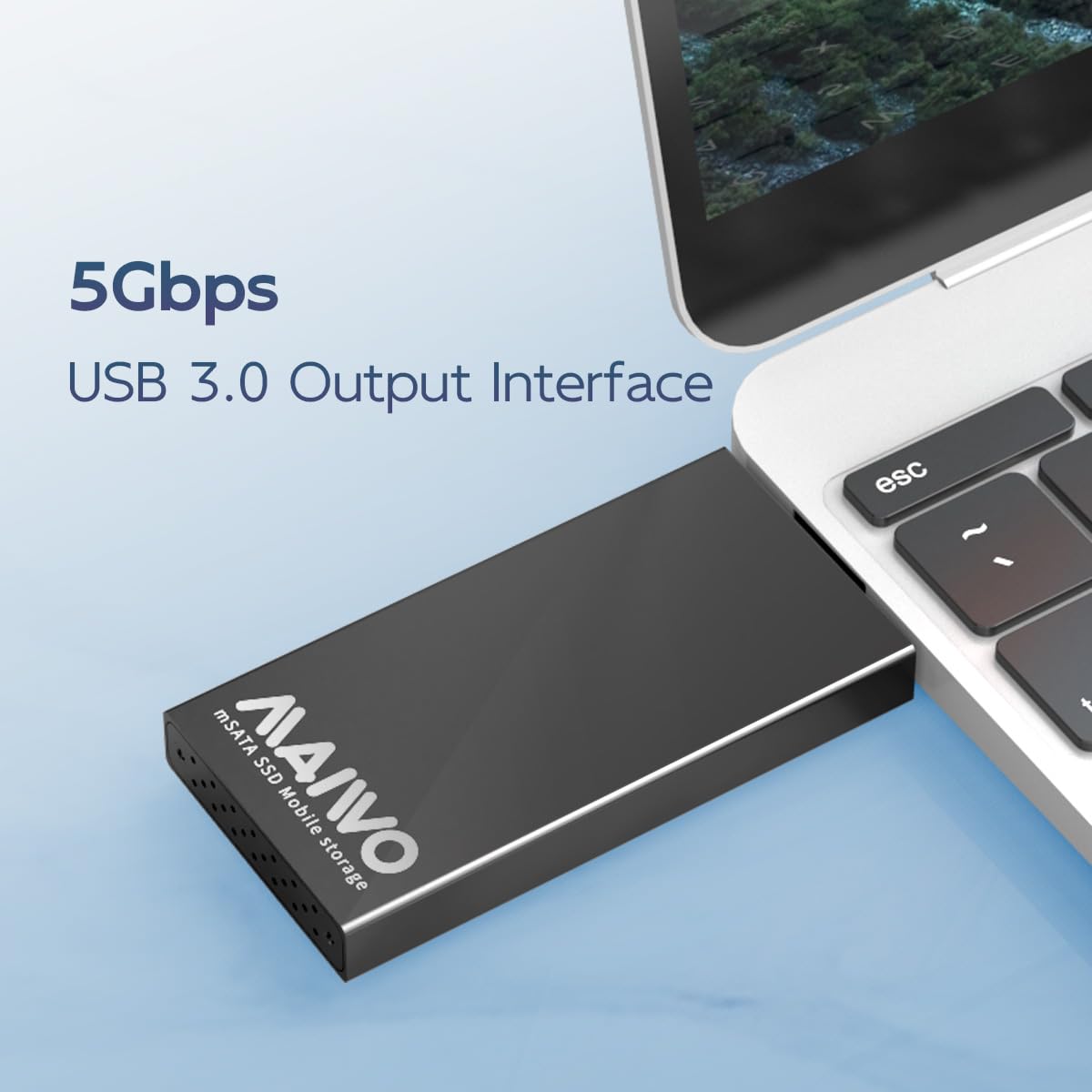 MAIWO Adaptador de mSATA a USB 3.0 (Carcasa de Aluminio / 2TB)