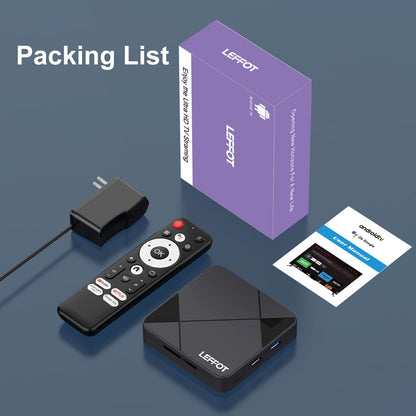 LEFFOT Dispositivo de Streaming TV Box Android 14.0 (16GB ROM / 2GB RAM)