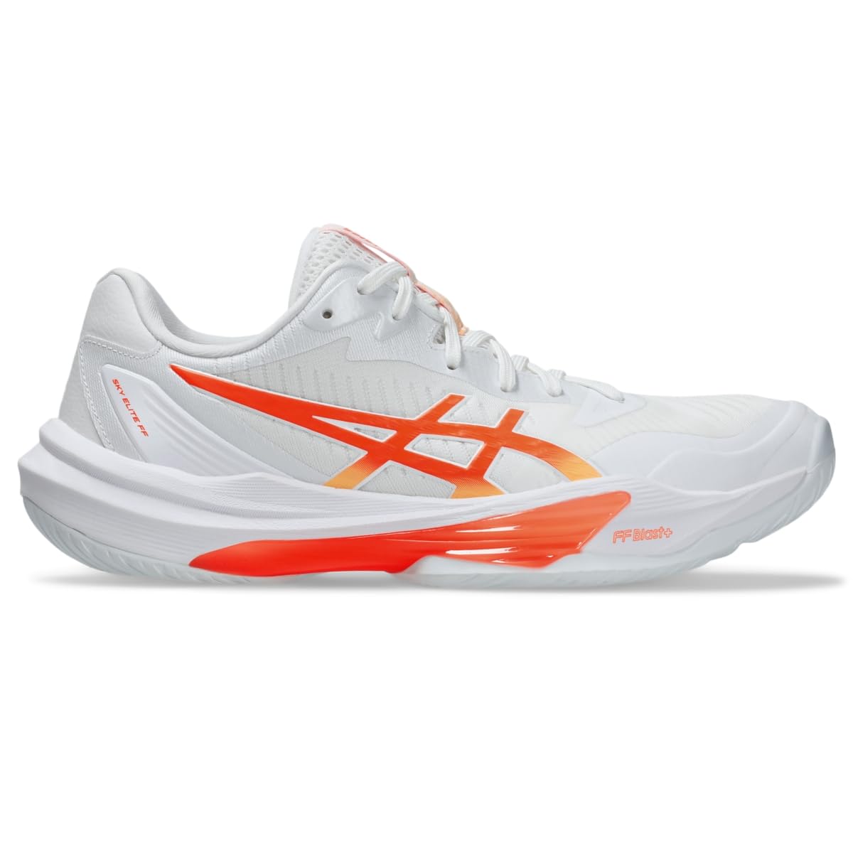 ASICS Women's Sky Elite FlyteFoam 3 Volleyball Shoes, White/Vivid Coral