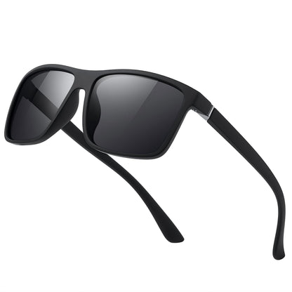 KWHZXGYY Lentes de Sol Polarizados Retro (Negro)