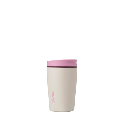 Owala Vaso Térmico de Acero Inoxidable SmoothSip Slider (12 oz / Rosa y Marrón Claro)