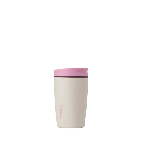 Owala Vaso Térmico de Acero Inoxidable SmoothSip Slider (12 oz / Rosa y Marrón Claro)