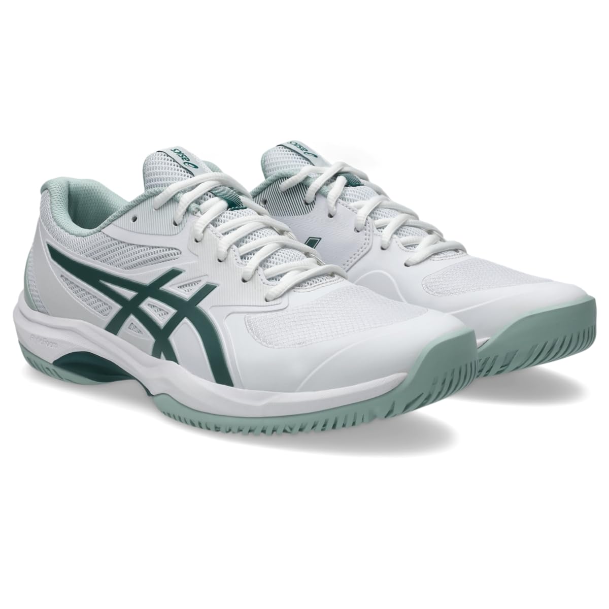 ASICS Men's Game FlyteFoam Tennis Shoes, White/Dark Neptune