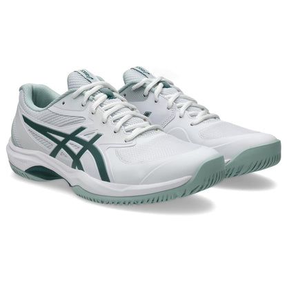 ASICS Men's Game FlyteFoam Tennis Shoes, White/Dark Neptune
