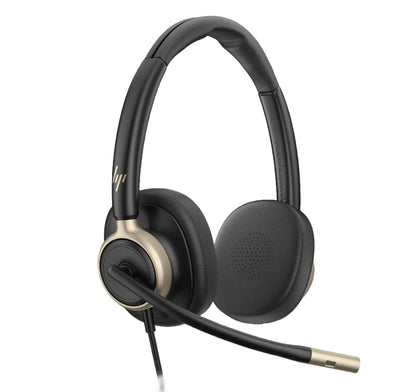 HP Poly Mission 620 Wired Headset with Mic - USB-C & USB-A - Plug-and-Play - AI Noise-Reducing Adjustable Boom Mic - Inline Controls - Comfortable Over-Ear Design - TCO Certified (C01CBAA)