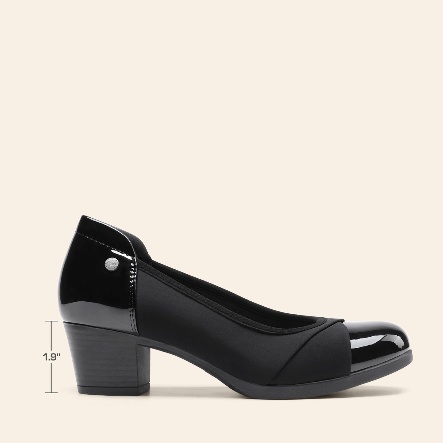 DREAM PAIRS Women's Pumps Low Chunky Block Closed Toe Shoes Work Comfortable Heels Round Toe Dress, Black, DWUMPU2507