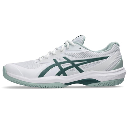 ASICS Men's Game FlyteFoam Tennis Shoes, White/Dark Neptune