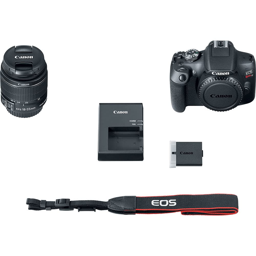 Canon EOS Rebel T7 DSLR Camera | 24.1MP APS-C CMOS Sensor with DIGIC 4+ Image Processor | Built-in Wi-Fi & NFC | EF Lens Compatible Beginner Photography Camera Kit with Shoulder Bag and 64GB Card