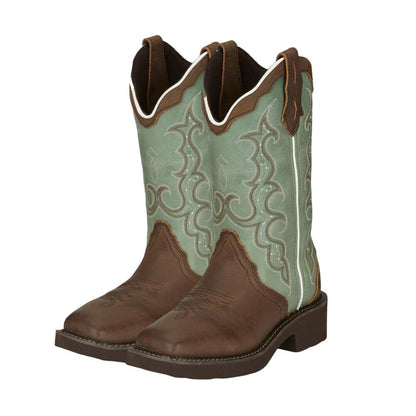 Justin Raya 12" Women's Western Boot - Gypsy Collection - Square Toe, J-Flex Comfort, Distressed Brown