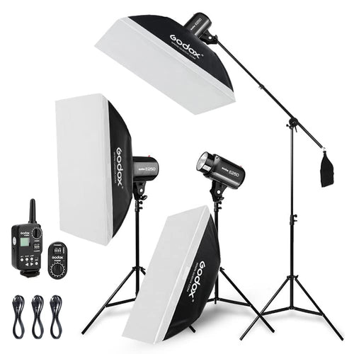 Godox Kit de Luces de Flash Estroboscópico de Estudio Profesional (750W)