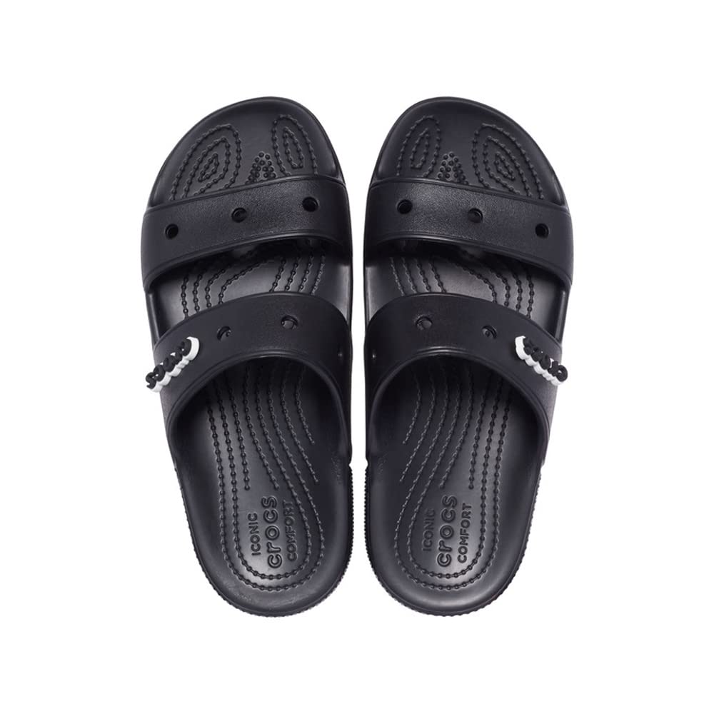 Crocs Men's and Women's Classic Two-Strap Slide Sandals, Black