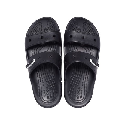 Crocs Men's and Women's Classic Two-Strap Slide Sandals, Black