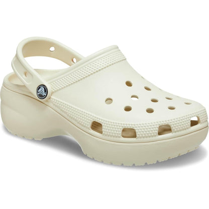 Crocs Women's Classic Platform Clogs, Platform Shoes, Bone