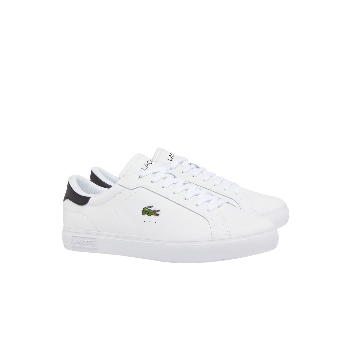Lacoste Men's Powercourt Leather Sneakers, White/Black