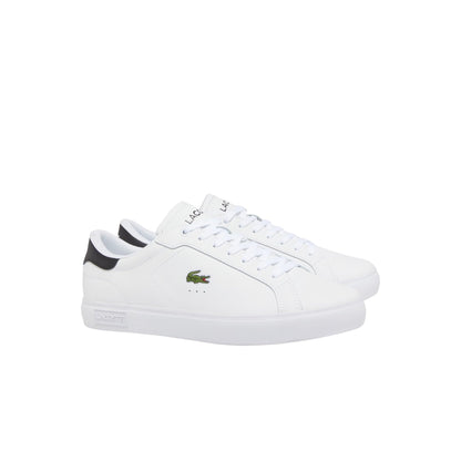 Lacoste Men's Powercourt Leather Sneakers, White/Black