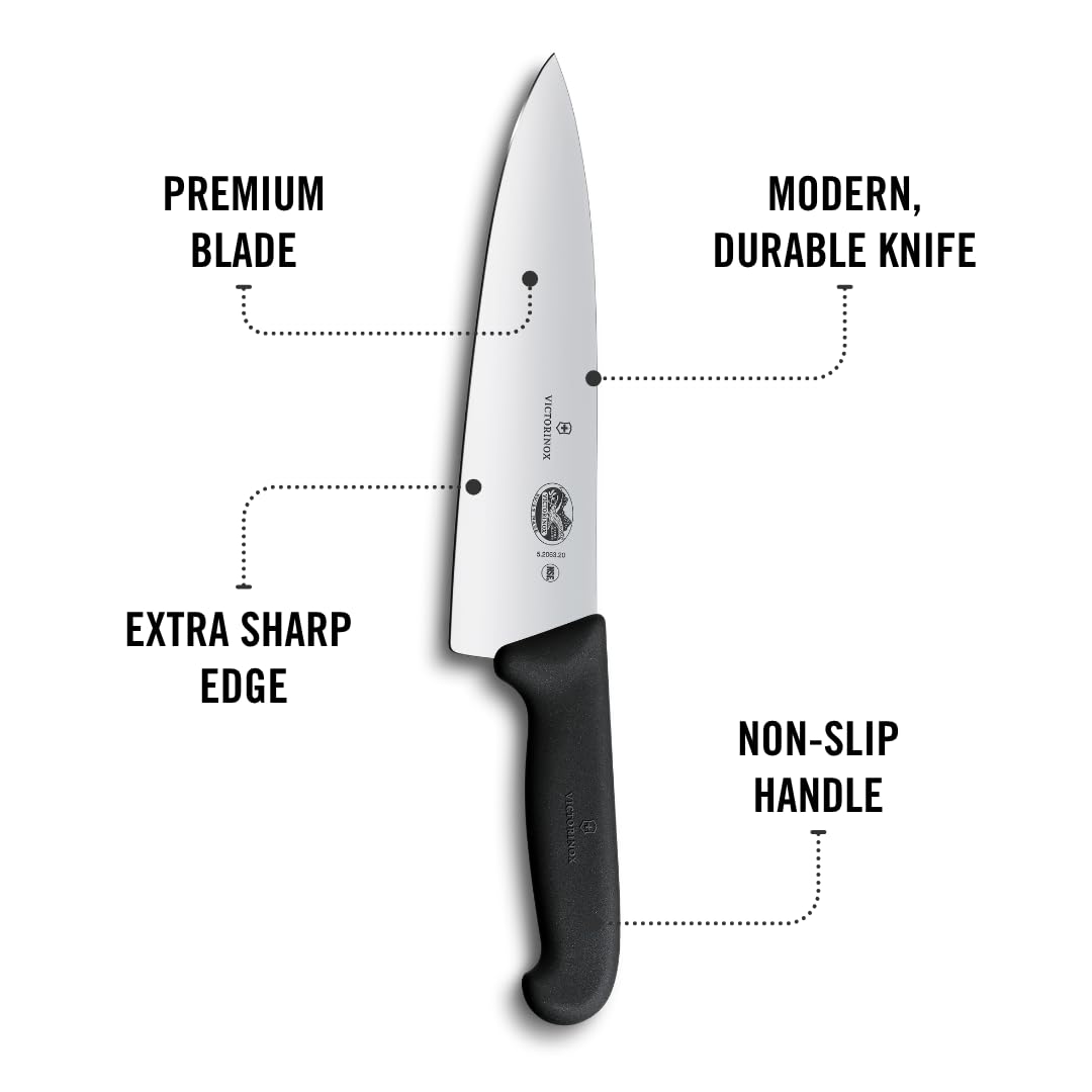 Victorinox Cuchillo de Chef Fibrox Pro (Negro / 8 Pulgadas)