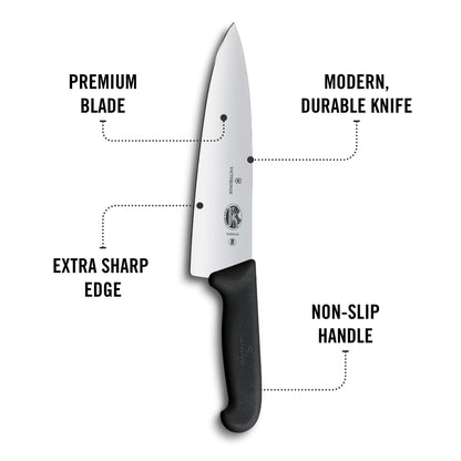 Victorinox Cuchillo de Chef Fibrox Pro (Negro / 8 Pulgadas)