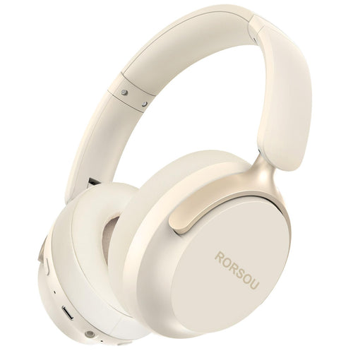 RORSOU B8 Audífonos Bluetooth Over-Ear (Beige White)