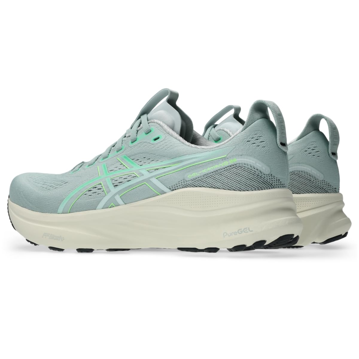 ASICS Men's Gel-Kayano 32 Running Shoes, Cold Moss/Vital Green