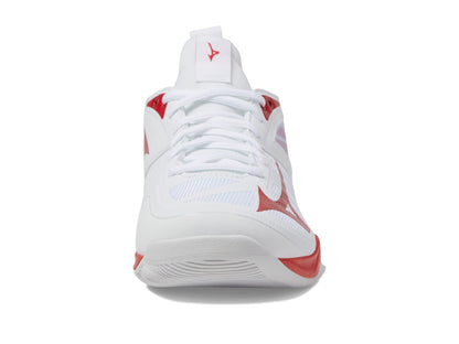 Mizuno Women's Wave Dimension Volleyball Shoe, White-Red