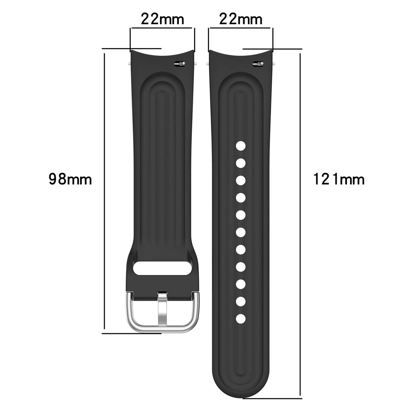FitTurn Sport Band Compatible with Xiaomi Watch S1/S1 Active/S2 Pro/S2/S3/S4 Watch Bands, Soft Silicone Wristbands Replacement 22mm Strap with Classic Clasp for Mi Smartwatch/Redmi Watch 5 Active/5Lite