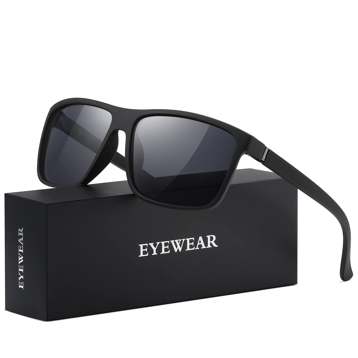 KWHZXGYY Lentes de Sol Polarizados Retro (Negro)