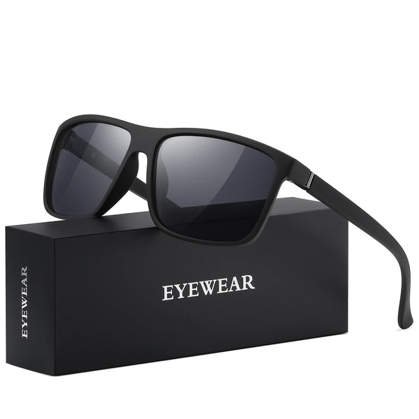 KWHZXGYY Lentes de Sol Polarizados Retro (Negro)
