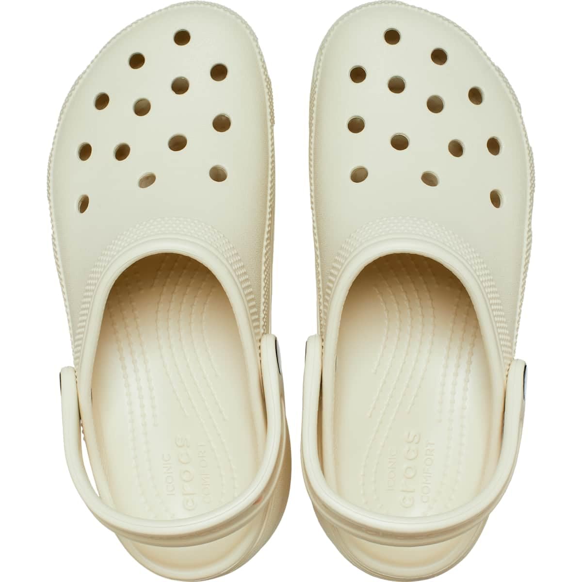 Crocs Women's Classic Platform Clogs, Platform Shoes, Bone