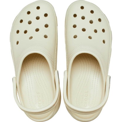Crocs Women's Classic Platform Clogs, Platform Shoes, Bone