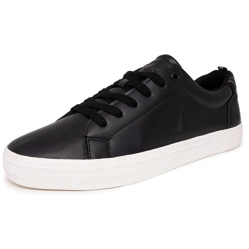 Nautica Men's Fashion Sneaker Casual Skate Lace-Up Shoe, Classic Tennis Low Top Loafer-Graves 3-Black