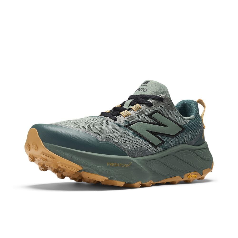 New Balance Men's Fresh Foam X Hierro V9 Trail Running Shoe, Dark Juniper/Black/Dried Apricot