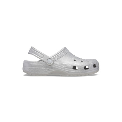 Crocs Unisex-Adult Classic Sparkly Clog, Metallic and Glitter Shoes, Silver Glitter