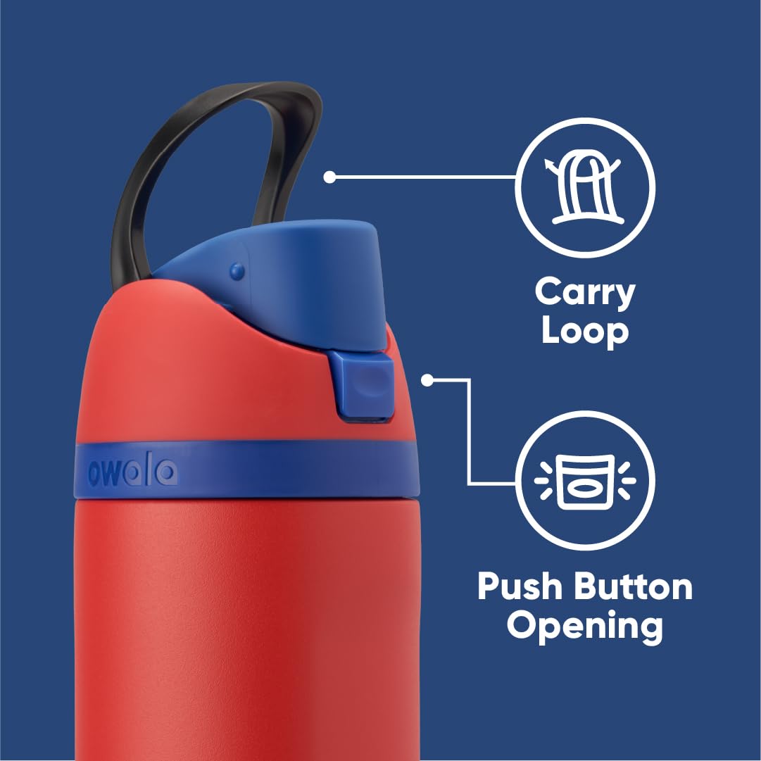 Owala Marvel Potter FreeSip Insulated Stainless Steel Water Bottle with Straw for Sports and Travel, BPA-Free Sports Water Bottle, 24 oz, Spiderman