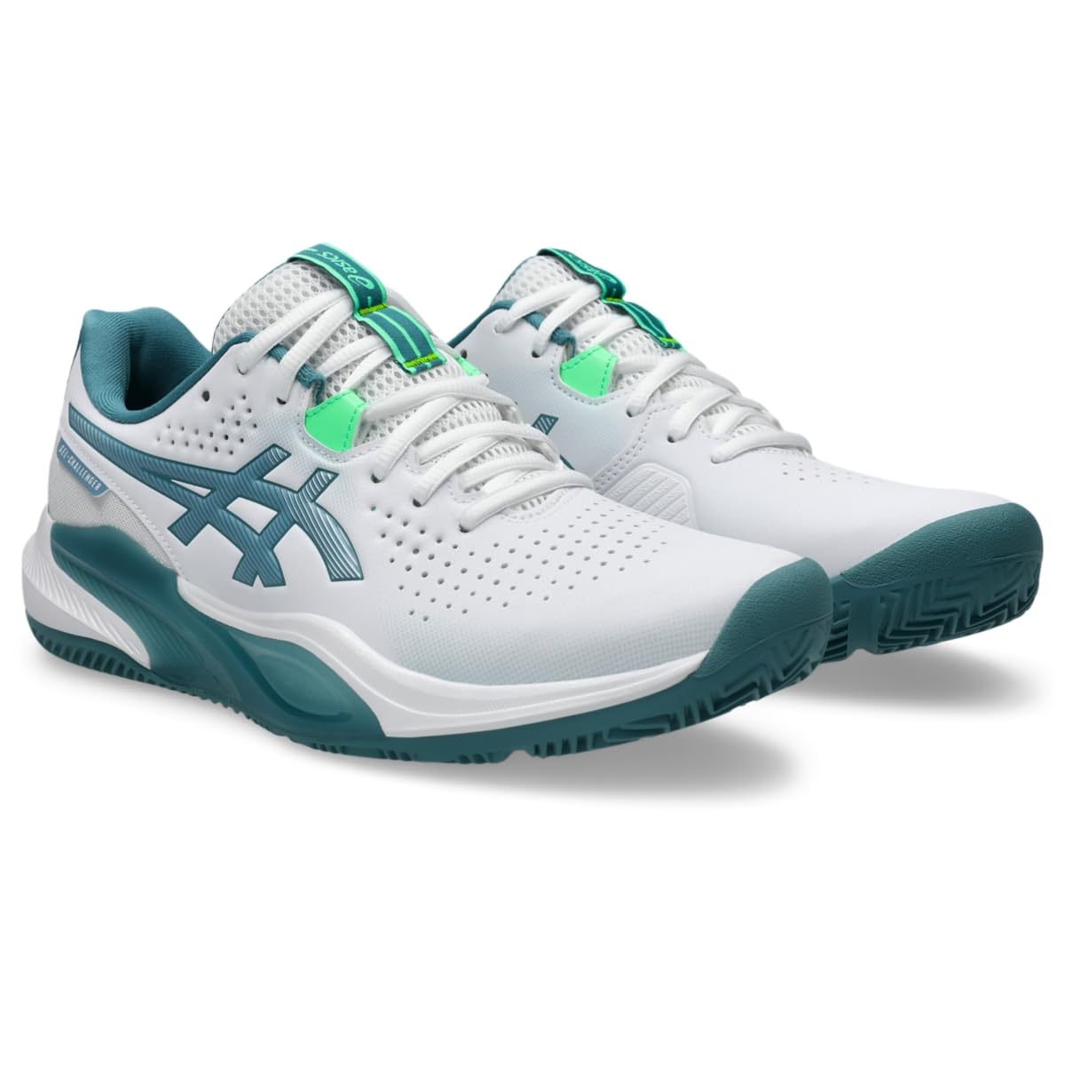 ASICS Men's Gel-Challenger 15 Padel Tennis Shoes, White/Misty Pine