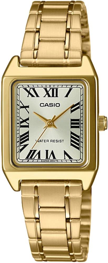 Casio Reloj de Vestir Rectangular para Mujer (Tono Dorado)