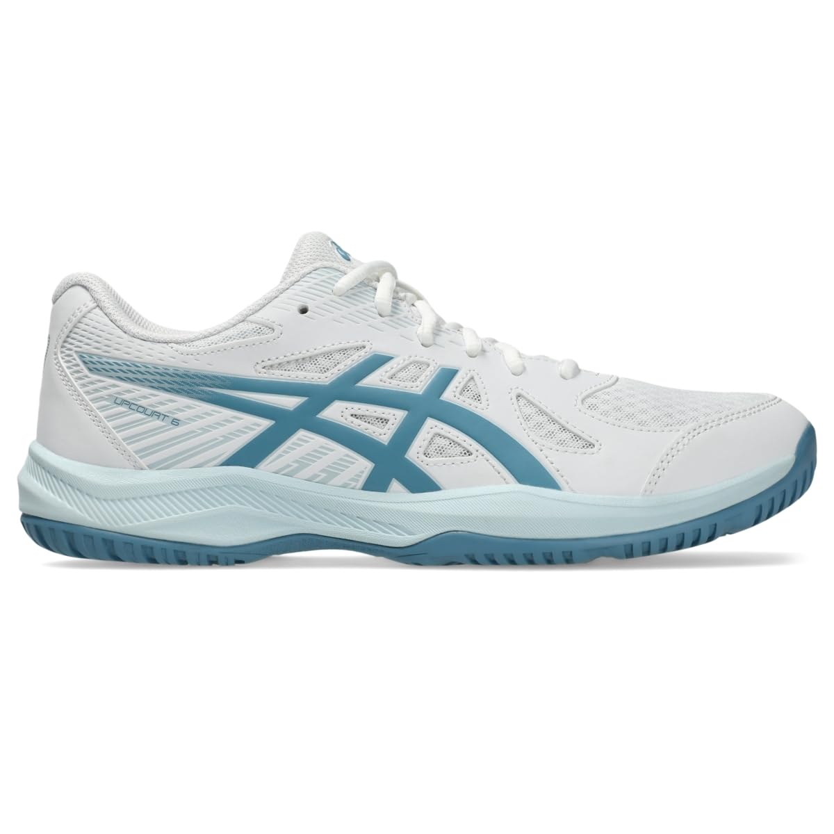 ASICS Men's Upcourt 6 Volleyball Shoes, White/SABA Blue