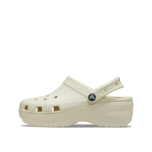 Crocs Women's Classic Platform Clogs, Platform Shoes, Bone