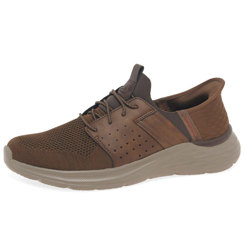 Skechers Men's Garner - Newick Hands Free Slip-in Men's Casual, Brown, US
