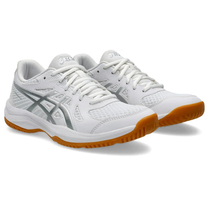 ASICS Women's Upcourt 6 Volleyball Shoes, White/Pure Silver