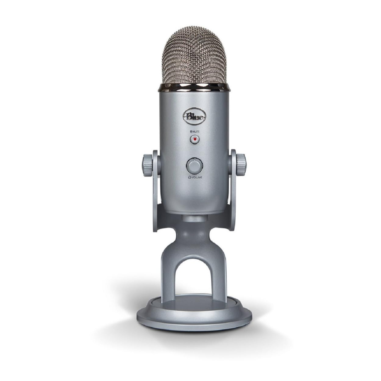 Logitech Creators Blue Yeti USB Microphone for PC, Mac, Gaming, Recording, Streaming, Podcasting, Studio and Computer Condenser Mic with Blue VO!CE Effects, 4 Pickup Patterns, Plug and Play - Silver