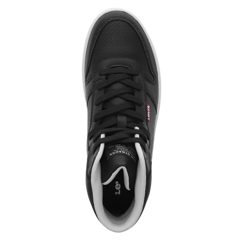 Levi's Womens Drive Hi Synthetic Leather Casual Hightop Sneaker Shoe, Black
