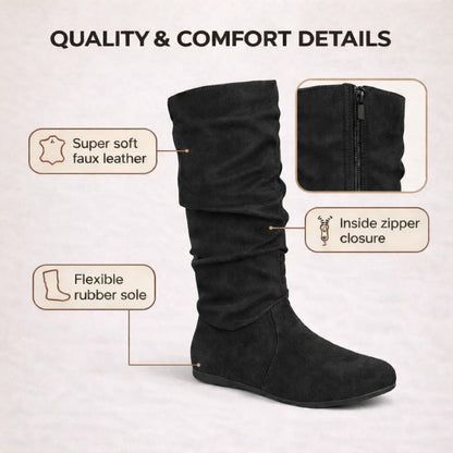 Wells Collection Botas Suaves para Mujer (Negro / Talla 7)