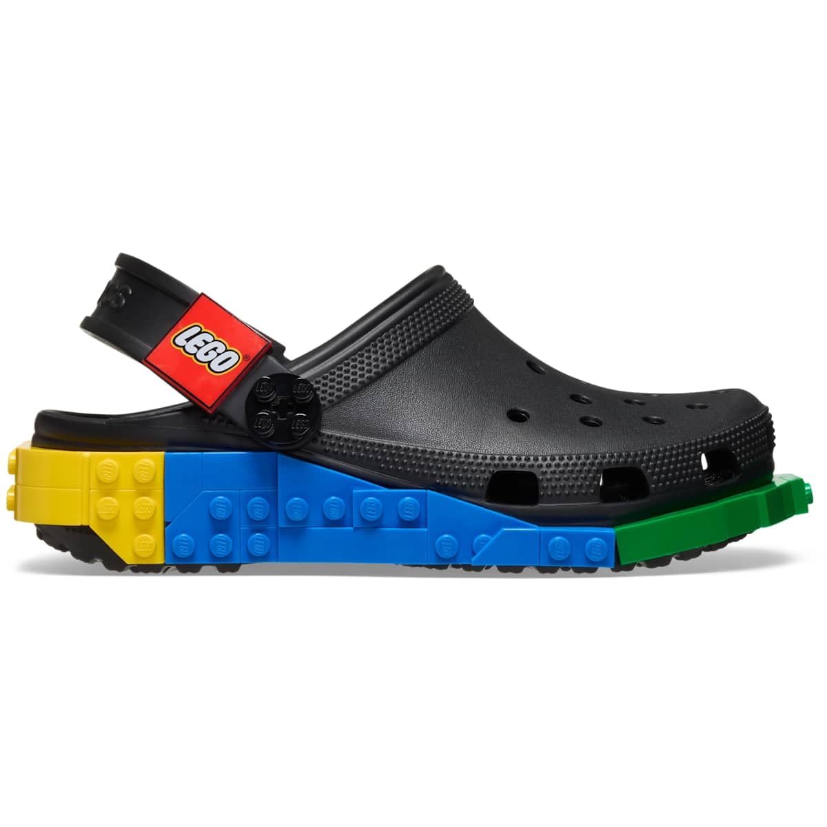 Crocs Unisex-Adult Classic LEGO System Clogs, LEGO Shoes for Women and Men, Black