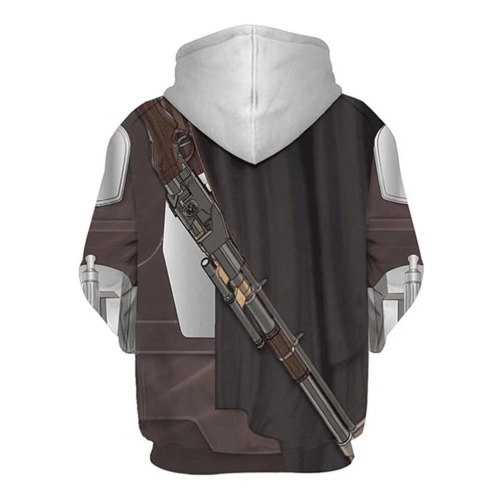 CHLOBLOM Sudadera con Capucha de Serie de TV (Plateado / Talla XL)