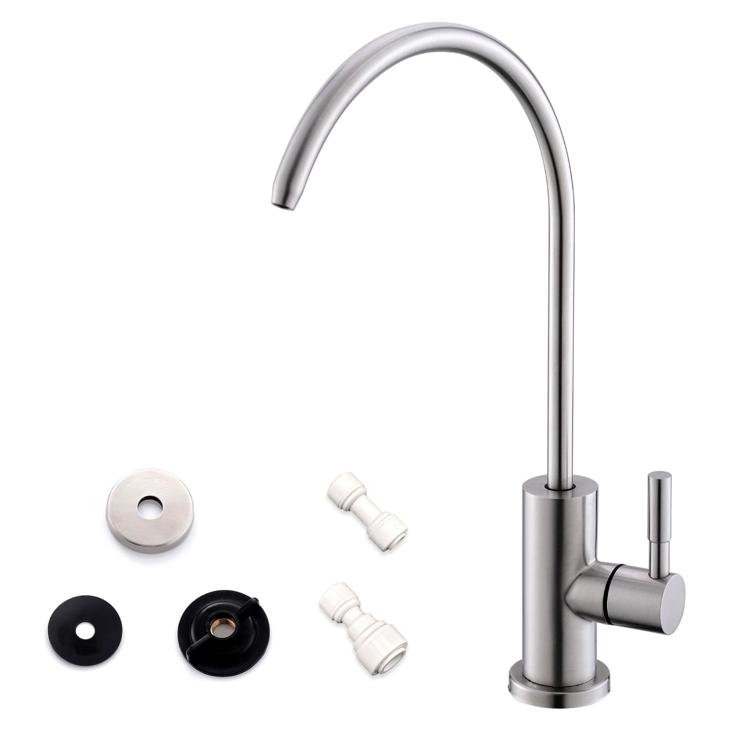 WEWE Grifo de Agua Potable para Fregadero (Níquel Cepillado)