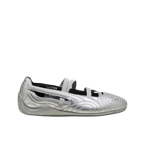 PUMA Kids Girls Wicked Speedcat Metallic Embroidered Ballet Flats Casual - Silver -