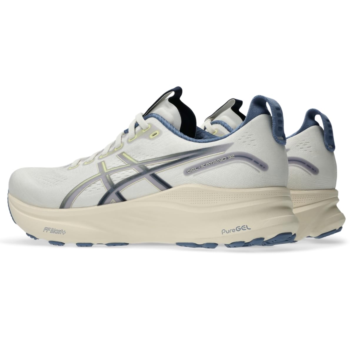 ASICS Men's Gel-Kayano 32 Running Shoes, Cream/Denim Blue